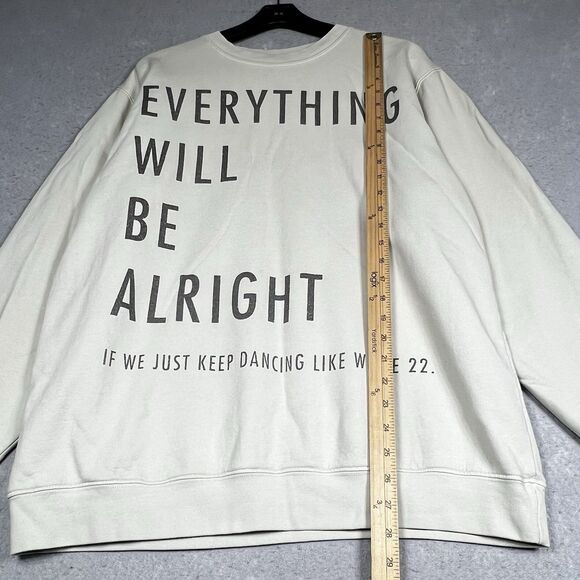 Taylor Swift Sweatshirt Womens 2XL Gray Everything Will Be Alright Crew Sweater - Picture 6 of 10